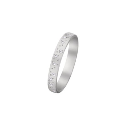 Alliance finition poli 3 mm avec 24 diamants en or blanc doigt 54