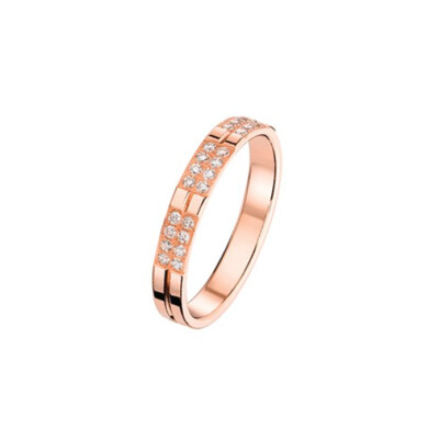 Alliance finition poli 3.2 mm avec 32 diamants en or rose doigt 54