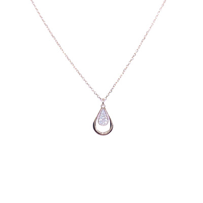 Collier en or jaune et oxydes de zirconium