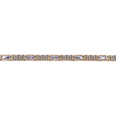 Bracelet en or jaune et or blanc