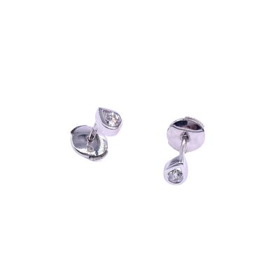 Boucles d'oreilles en or blanc et diamants