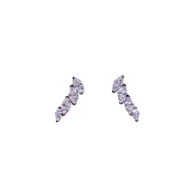 Boucles d'oreilles en or blanc et diamants
