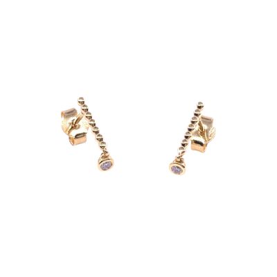 Boucles d'oreilles en or jaune et diamants