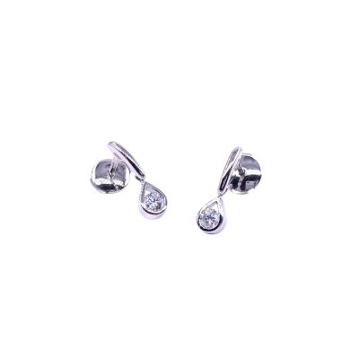 Boucles d'oreilles en or blanc et diamants