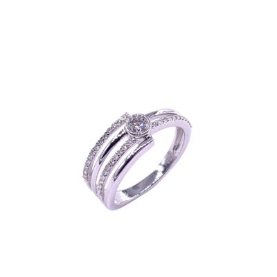 Bague en or blanc et diamants