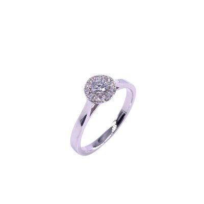 Solitaire en or blanc et diamants