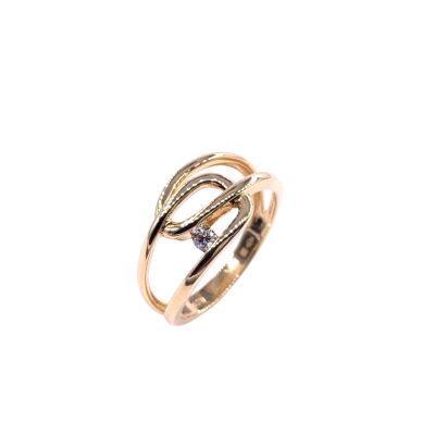 Bague en or jaune et diamants