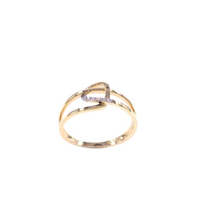 Bague en or jaune, bibolore et diamants