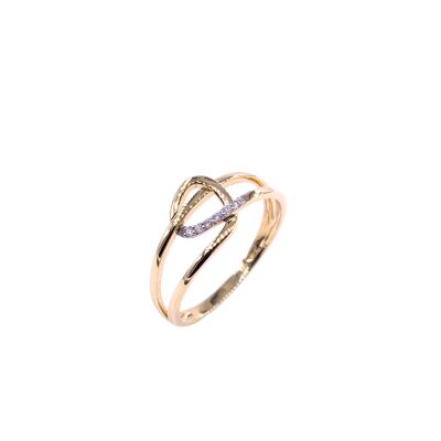 Bague en or jaune, bibolore et diamants