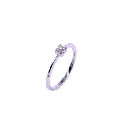 Bague en or blanc et diamants