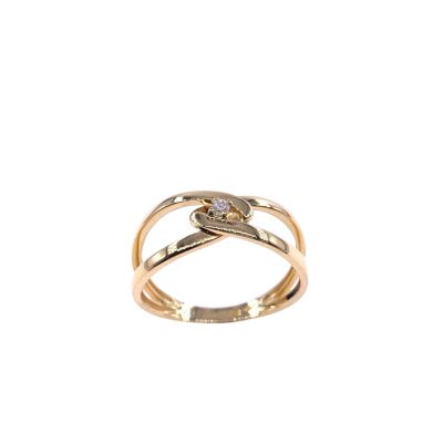 Solitaire en or jaune et diamant