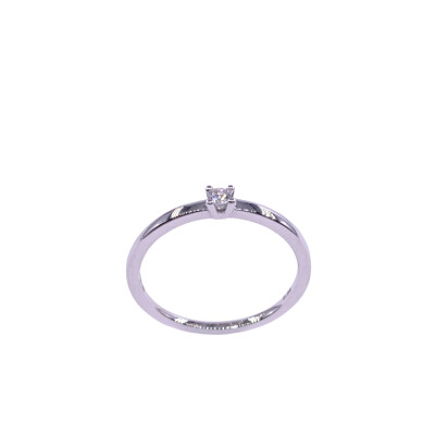 Solitaire en or blanc et diamant