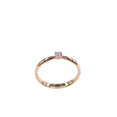 Solitaire en or jaune et diamant