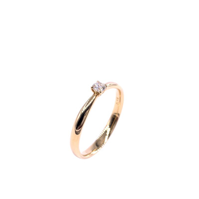 Solitaire en or jaune et diamant