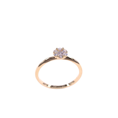 Solitaire en or jaune et diamants