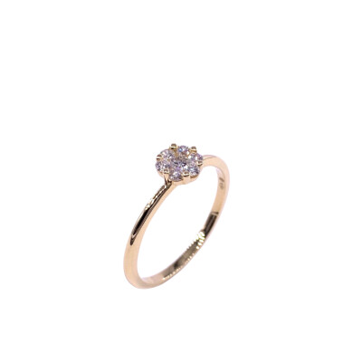 Solitaire en or jaune et diamants