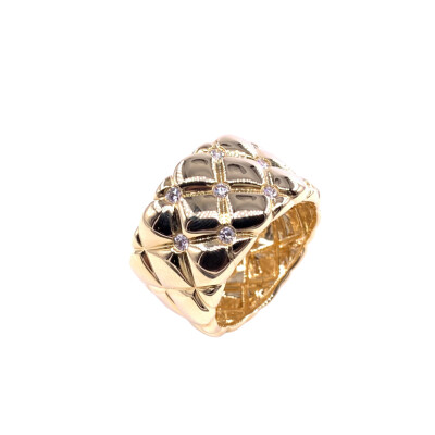 Bague en or jaune et diamants