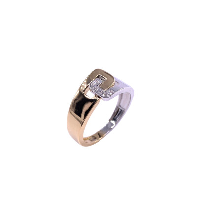 Bague en or rose, or blanc et diamants
