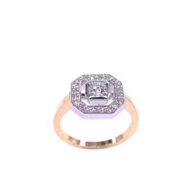 Bague deux ors et diamants