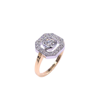Bague deux ors et diamants