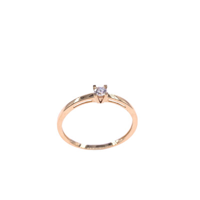 Solitaire en or jaune et diamant