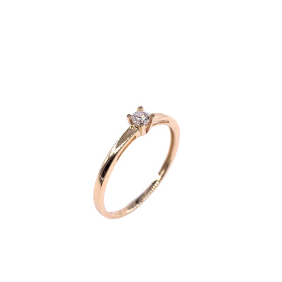 Solitaire en or jaune et diamant