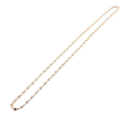 Collier en or jaune maille forçat marine