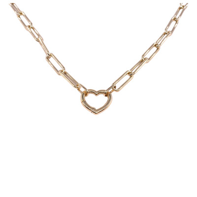 Collier en or jaune fermoir en forme de cœur