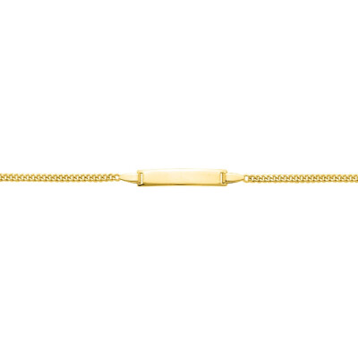 Bracelet identité en or jaune, plaque rectangle