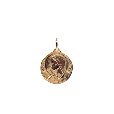 Médaille Vierge en or jaune 17mm