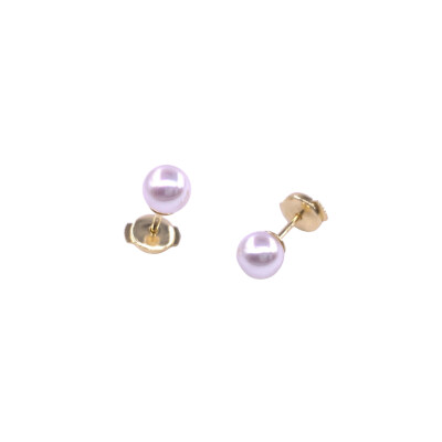 Boucles d'oreilles en or jaune et perles de culture (diamètre : 6/6.5mm)