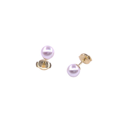Boucles d'oreilles en or jaune et perles de culture (diamètre : 6/6.5mm)