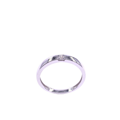 Solitaire en or blanc et diamant