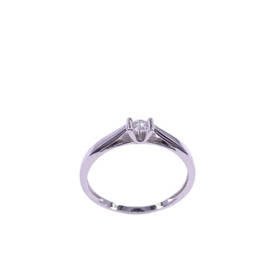Solitaire en or blanc et diamant