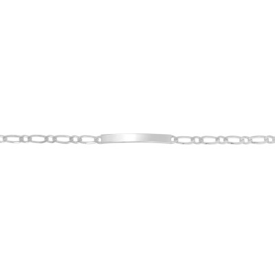 Gourmette maille cheval alternée en argent rhodié