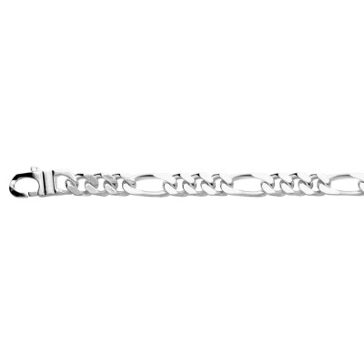 Chaîne maille figaro alternée 1+3 en argent, taille 55cm
