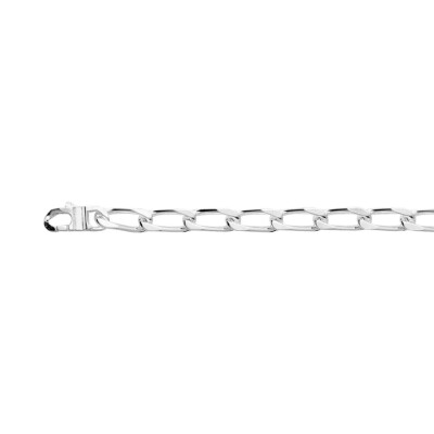 Bracelet chaîne maille cheval en argent, taille 50cm
