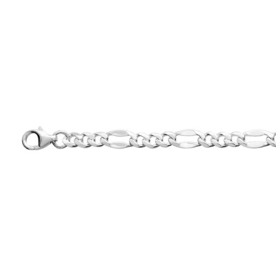 Collier en argent maille alterné 1+3, taille 55cm