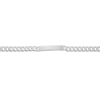 Gourmette en argent poli en 18cm, largeur 6mm
