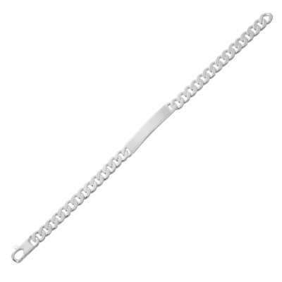 Gourmette en argent poli en 18cm, largeur 6mm