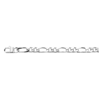 Chaîne maille figaro alternée 1+2 en argent, taille 55cm, largeur 5mm