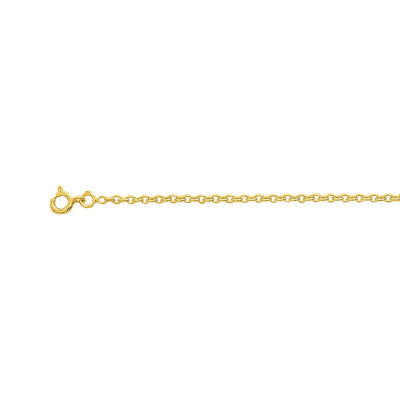 Collier chaîne maille forçat ronde en plaqué or, taille 45cm