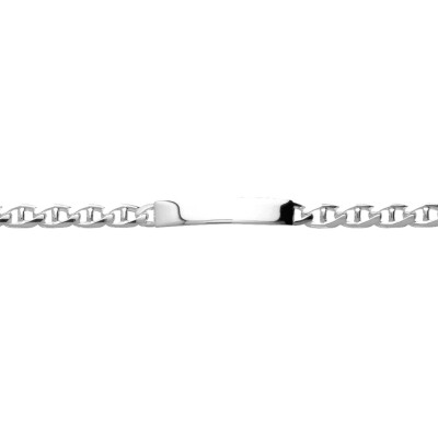 Gourmette maille gourmette marine en argent rhodié, taille 19cm, largeur 5mm