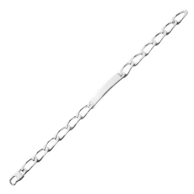 Gourmette maille cheval 6mm en argent poli, taille 19cm, largeur 6mm
