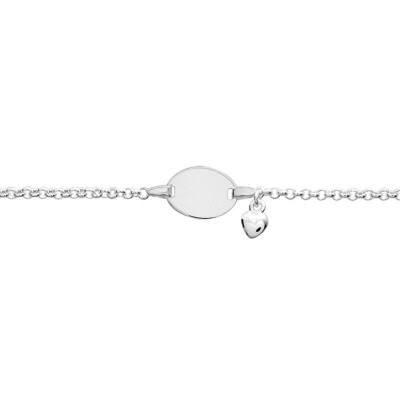 Gourmette bébé en argent rhodié, taille 15cm
