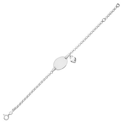 Gourmette bébé en argent rhodié, taille 15cm