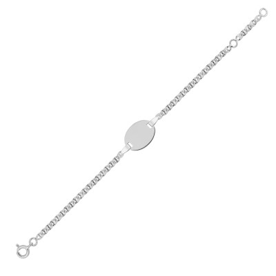 Gourmette bébé en argent rhodié, taille 15cm
