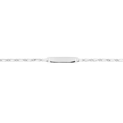 Gourmette bébé en argent rhodié, taille 15cm