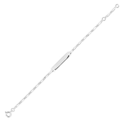 Gourmette bébé en argent rhodié, taille 15cm