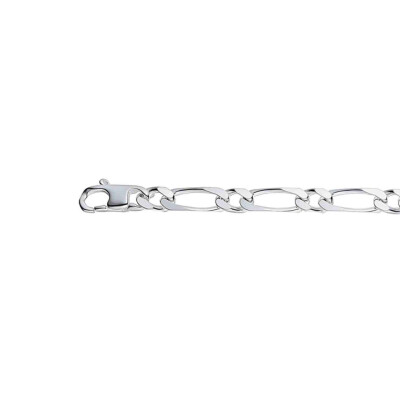 Bracelet maille figaro alternée 1+1 en argent, taille 20cm, largeur 6mm